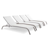 Savannah Outdoor Patio Mesh Chaise Lounge Set of 4 by Lefancy