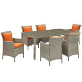 Conduit 7 Piece Outdoor Patio Wicker Rattan Dining Set by Lefancy