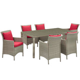 Conduit 7 Piece Outdoor Patio Wicker Rattan Dining Set by Lefancy