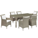 Conduit 7 Piece Outdoor Patio Wicker Rattan Dining Set by Lefancy