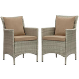 Conduit Outdoor Patio Wicker Rattan Dining Armchair Set of 2 by Lefancy