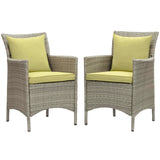 Conduit Outdoor Patio Wicker Rattan Dining Armchair Set of 2 by Lefancy