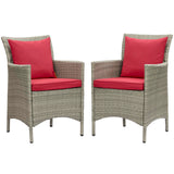 Conduit Outdoor Patio Wicker Rattan Dining Armchair Set of 2 by Lefancy