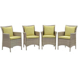 Conduit Outdoor Patio Wicker Rattan Dining Armchair Set of 4 by Lefancy