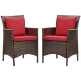 Conduit Outdoor Patio Wicker Rattan Dining Armchair Set of 2 by Lefancy