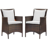 Conduit Outdoor Patio Wicker Rattan Dining Armchair Set of 2 by Lefancy