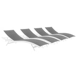 Glimpse Outdoor Patio Mesh Chaise Lounge Set of 4 by Lefancy