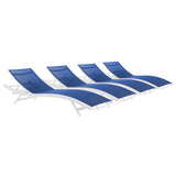 Glimpse Outdoor Patio Mesh Chaise Lounge Set of 4 by Lefancy