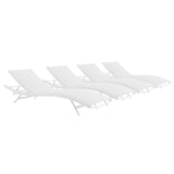 Glimpse Outdoor Patio Mesh Chaise Lounge Set of 4 by Lefancy