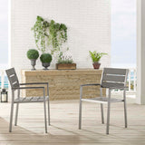 Shore Outdoor Patio Aluminum Dining Armchair Set of 2 by Lefancy