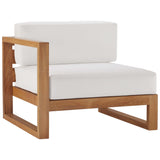 Upland Outdoor Patio Teak Wood Left-Arm Chair by Lefancy