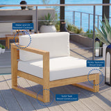 Upland Outdoor Patio Teak Wood Left-Arm Chair by Lefancy