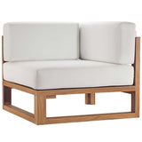 Upland Outdoor Patio Teak Wood Corner Chair by Lefancy