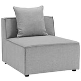 Saybrook Outdoor Patio Upholstered Sectional Sofa Armless Chair by Lefancy