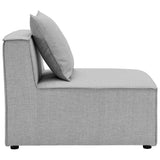 Saybrook Outdoor Patio Upholstered Sectional Sofa Armless Chair by Lefancy