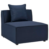 Saybrook Outdoor Patio Upholstered Sectional Sofa Armless Chair by Lefancy