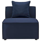 Saybrook Outdoor Patio Upholstered Sectional Sofa Armless Chair by Lefancy