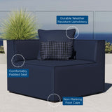 Saybrook Outdoor Patio Upholstered Sectional Sofa Corner Chair by Lefancy