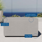 Saybrook Outdoor Patio Upholstered Sectional Sofa Ottoman by Lefancy