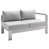 Shore Sunbrella® Fabric Aluminum Outdoor Patio Right-Arm Loveseat by Lefancy