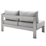 Shore Sunbrella® Fabric Aluminum Outdoor Patio Right-Arm Loveseat by Lefancy