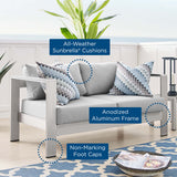 Shore Sunbrella® Fabric Aluminum Outdoor Patio Loveseat by Lefancy