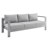 Shore Sunbrella® Fabric Aluminum Outdoor Patio Sofa by Lefancy