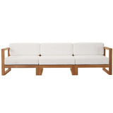 Upland 3-Piece Outdoor Patio Teak Wood Sectional Sofa Set by Lefancy