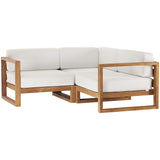 Upland 3-Piece Outdoor Patio Teak Wood Sectional Sofa Set by Lefancy