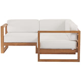 Upland 3-Piece Outdoor Patio Teak Wood Sectional Sofa Set by Lefancy