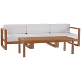 Upland 4-Piece Outdoor Patio Teak Wood Furniture Set by Lefancy