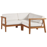 Bayport 3-Piece Outdoor Patio Teak Wood Sectional Sofa Set by Lefancy