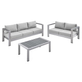 Shore 3 Piece Sunbrella® Fabric Outdoor Patio Aluminum Set by Lefancy