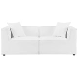 Saybrook 2-Piece Outdoor Patio Upholstered Sectional Sofa Loveseat by Lefancy