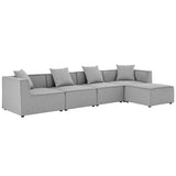 Saybrook 5-Piece Outdoor Patio Upholstered Sectional Sofa by Lefancy