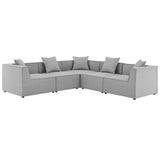 Saybrook 5-Piece Outdoor Patio Upholstered Sectional Sofa by Lefancy