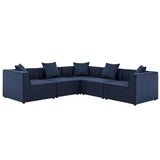 Saybrook 5-Piece Outdoor Patio Upholstered Sectional Sofa by Lefancy