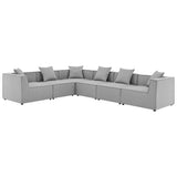 Saybrook 6-Piece Outdoor Patio Upholstered Sectional Sofa by Lefancy