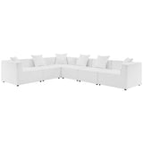 Saybrook 6-Piece Outdoor Patio Upholstered Sectional Sofa by Lefancy