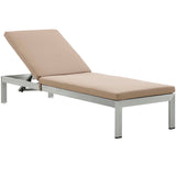 Shore Outdoor Patio Aluminum Chaise with Cushions by Lefancy