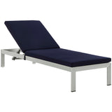 Shore Outdoor Patio Aluminum Chaise with Cushions by Lefancy