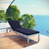 Shore Outdoor Patio Aluminum Chaise with Cushions by Lefancy