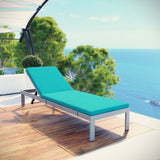 Shore Outdoor Patio Aluminum Chaise with Cushions by Lefancy