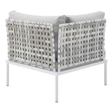 Harmony Sunbrella® Basket Weave Outdoor Patio Aluminum Corner Chair by Lefancy