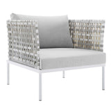 Harmony Sunbrella® Basket Weave Outdoor Patio Aluminum Armchair by Lefancy