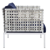 Harmony Sunbrella® Basket Weave Outdoor Patio Aluminum Armchair by Lefancy