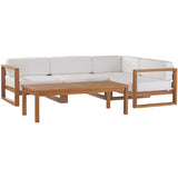 Upland 5-Piece Outdoor Patio Teak Wood Sectional Sofa Set by Lefancy