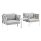 Harmony 3-Piece Sunbrella® Basket Weave Outdoor Patio Aluminum Seating Set by Lefancy