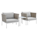 Harmony 3-Piece Sunbrella® Basket Weave Outdoor Patio Aluminum Seating Set by Lefancy