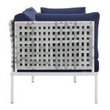 Harmony 4-Piece Sunbrella® Basket Weave Outdoor Patio Aluminum Seating Set by Lefancy